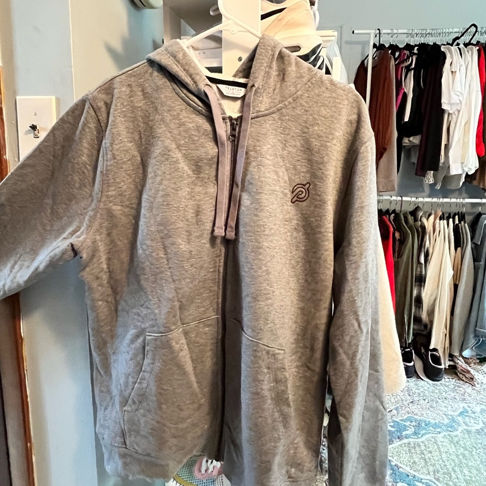 Peloton Gray Zip-Up Hoodie